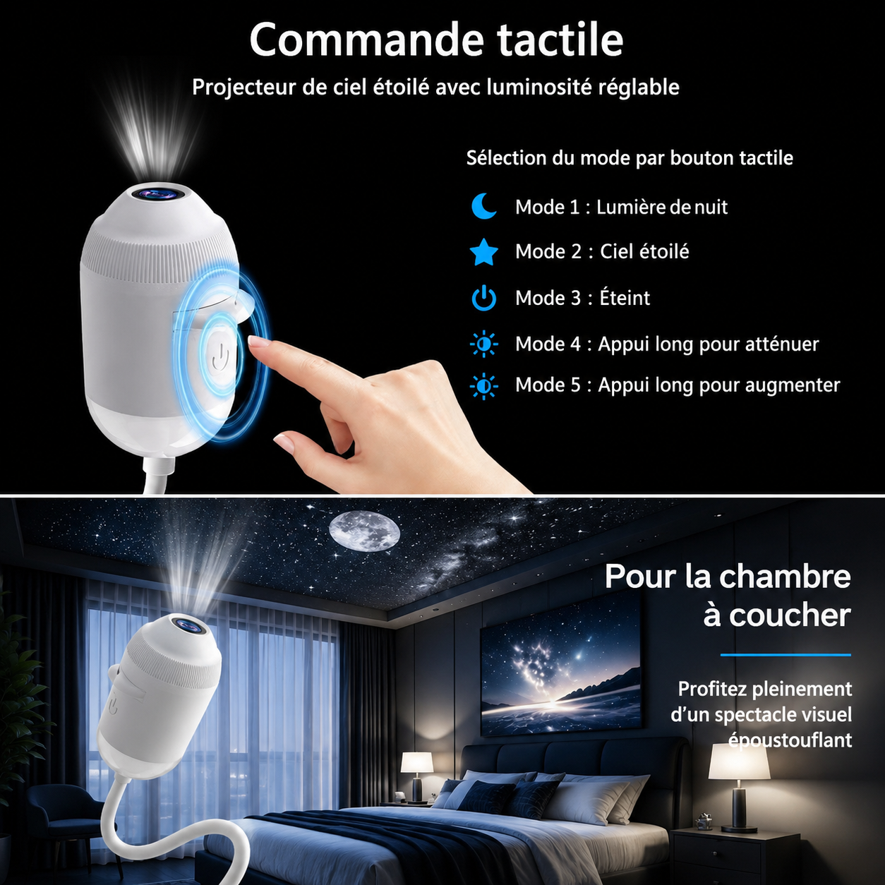Projecteur Galaxie LED – Ciel Étoilé USB