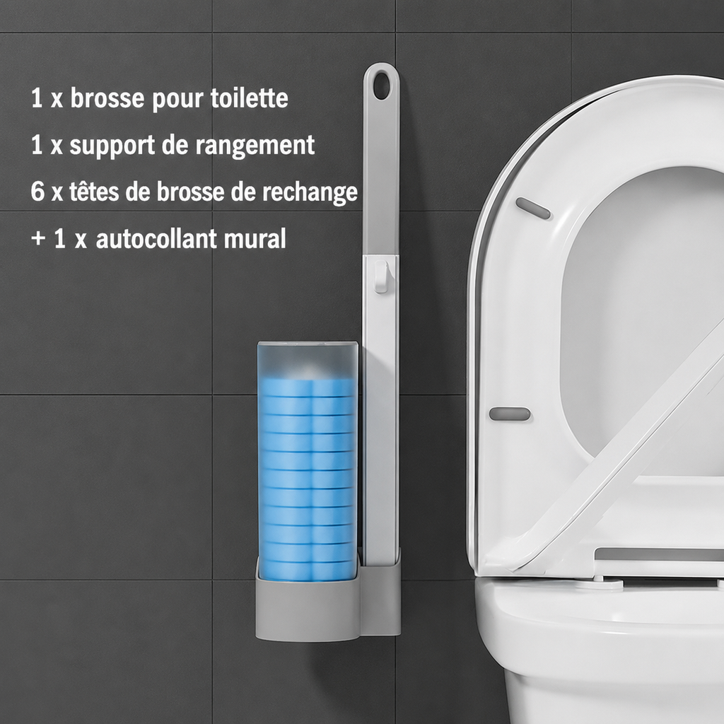 Disposable Toilet Brush Set with Replacement Heads
